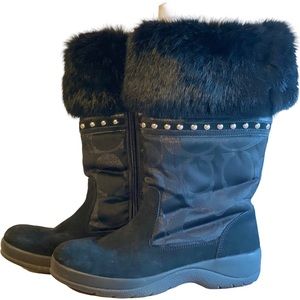 Vintage Coach Monogram Fur Booties